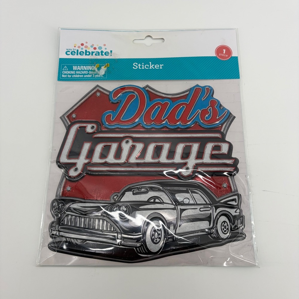 Way To Celebrate Dads Garage Sticker Vintage Car Retro Decal PLA5607V New